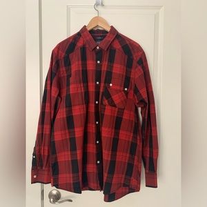 American Rag Button Up Plaid Red/Black XL Shirt